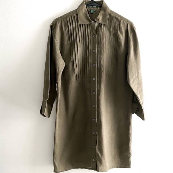 Ralph Lauren Tops - RALPH LAUREN 100% linen button down shirt dress
